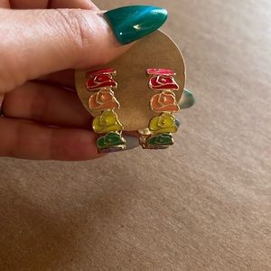 Super cute rainbow 🌈 cowboy hat hoops 🤠
